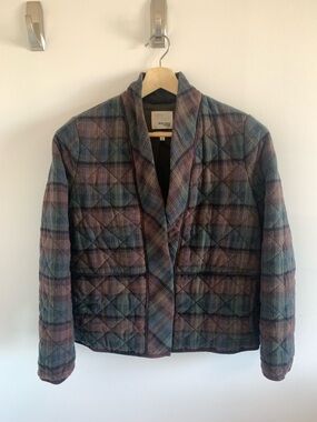 Wilfred Free Quilted Plaid Shawl Collar Jacket - Multicolor